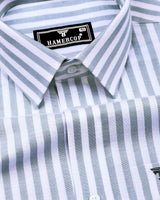 Signory Gray With White Stripe Oxford Cotton Shirt