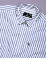Signory Gray With White Stripe Oxford Cotton Shirt