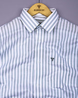Signory Gray With White Stripe Oxford Cotton Shirt