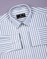 Signory Gray With White Stripe Oxford Cotton Shirt