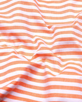 Signory Orange With White Stripe Oxford Cotton Shirt