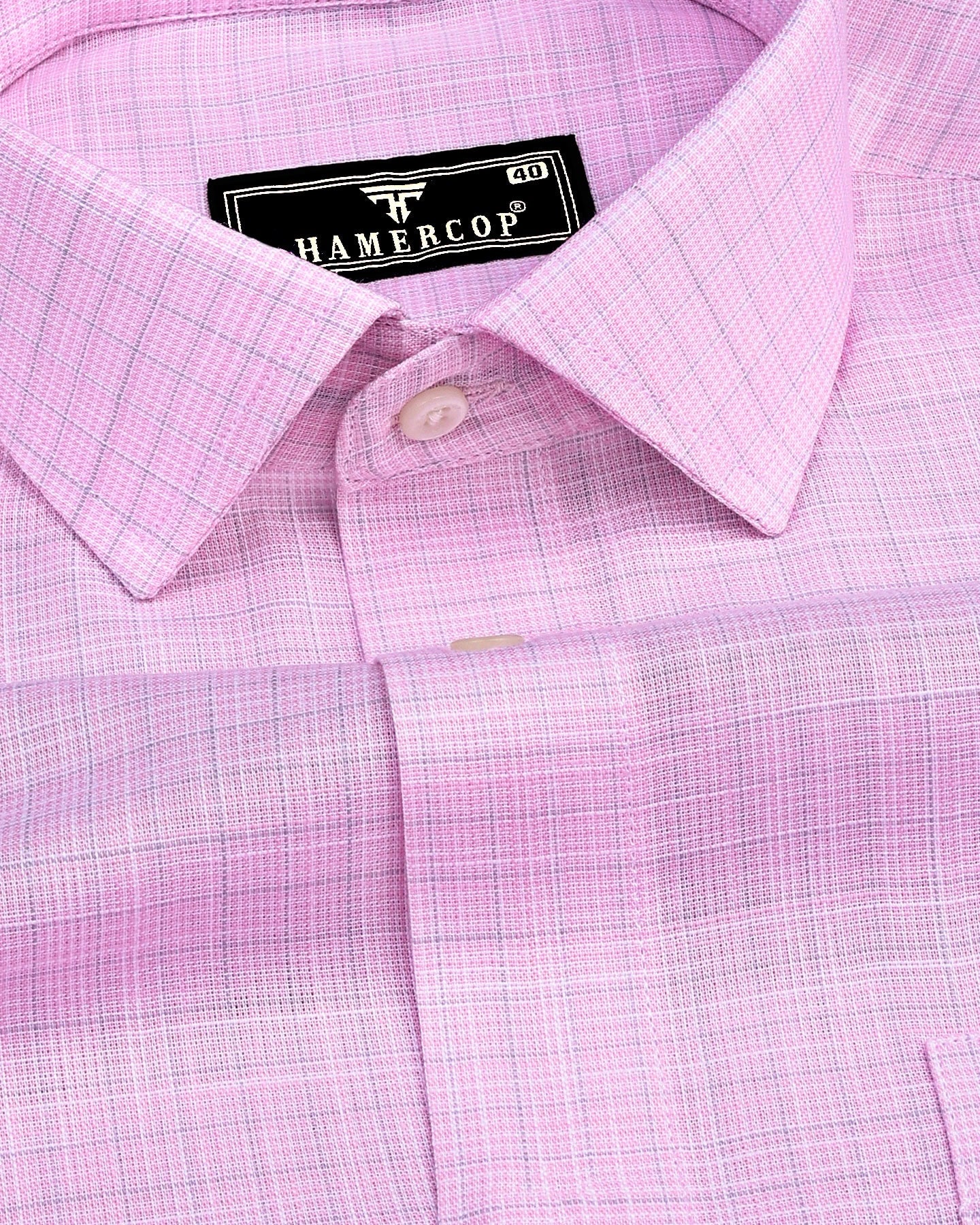 Oman Pink Gray Amsler Micro Check Formal Shirt – Hamercop