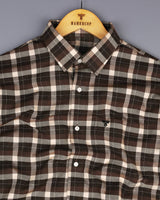 Olten Brown With Cream Check Oxford Cotton Shirt