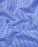 Fresno Blue With White Dobby Textured Cotton Shirt
