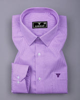 Fresno Purple With White Dobby Textured Cotton Shirt