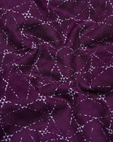 Rodez Purple With White Printed Dobby Cotton Shirt