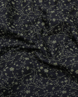 Somnifera Black Wale Printed Dobby Cotton Shirt Style Kurta