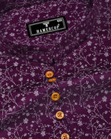 Somnifera Purple Wale Printed Dobby Cotton Shirt Style Kurta