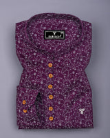 Somnifera Purple Wale Printed Dobby Cotton Shirt Style Kurta