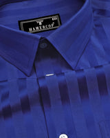 Typhon Blue Self Striped Dobby Premium Cotton Shirt