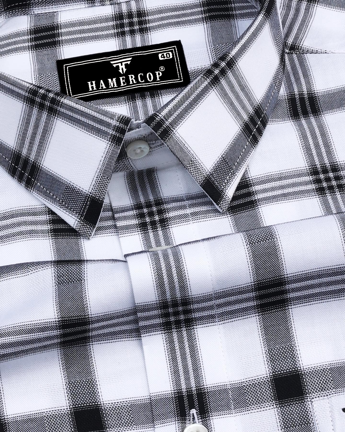 Slate Blue Dobby Check Casual Shirt main image 1