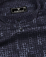 Hamerster Jet Black Shadow Satin Cotton Shirt