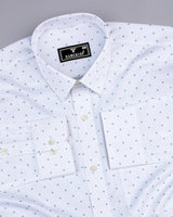 Dwindle White With Rama Twill Print Premium Cotton Shirt