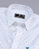 Dwindle White With Rama Twill Print Premium Cotton Shirt