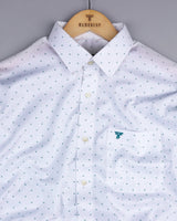 Dwindle White With Rama Twill Print Premium Cotton Shirt