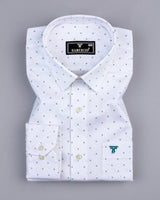 Dwindle White With Rama Twill Print Premium Cotton Shirt
