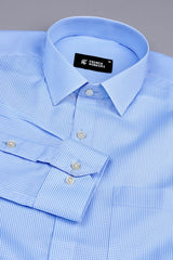 Dapper Light Royal blue check shirt