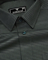 Maldon Green With Black Houndstooth Premium Giza Shirt