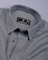 Grease Black Houndstooth Dobby Check Premium Cotton Shirt