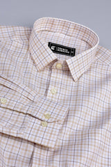 Victory Light brown box check shirt