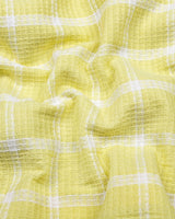 Tornio Yellow With White Waffle Dobby Check Shirt