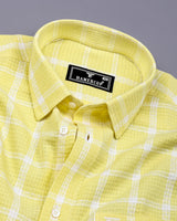 Tornio Yellow With White Waffle Dobby Check Shirt