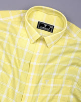 Tornio Yellow With White Waffle Dobby Check Shirt