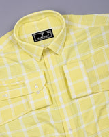 Tornio Yellow With White Waffle Dobby Check Shirt