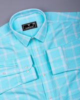 Tornio Aquablue With White Waffle Dobby Check Shirt
