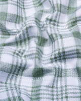 Dynesty Green With White Check Dobby Cotton Shirt
