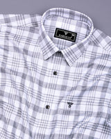 Dynesty Gray With White Check Dobby Cotton Shirt