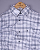 Dynesty Blue With White Check Dobby Cotton Shirt