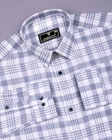 Dynesty Blue With White Check Dobby Cotton Shirt
