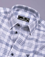 Dynesty Blue With White Check Dobby Cotton Shirt