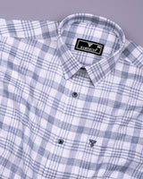 Dynesty Blue With White Check Dobby Cotton Shirt