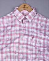Dynesty Pink With White Check Dobby Cotton Shirt