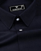 Iridium Black Solid Dobby Texture Premium Cotton Shirt