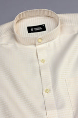 Light Brown rohmbus shape jacquard shirt