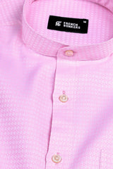 Light Pink rohmbus shape jacquard shirt
