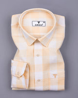 Provins Cream With White Waffle Dobby Check Shirt