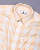 Provins Cream With White Waffle Dobby Check Shirt