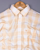 Provins Cream With White Waffle Dobby Check Shirt