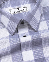Provins Gray With White Waffle Dobby Check Shirt