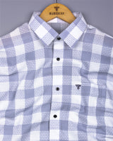 Provins Gray With White Waffle Dobby Check Shirt