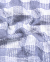 Provins Gray With White Waffle Dobby Check Shirt