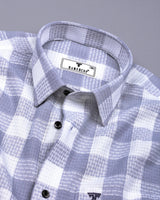 Provins Gray With White Waffle Dobby Check Shirt