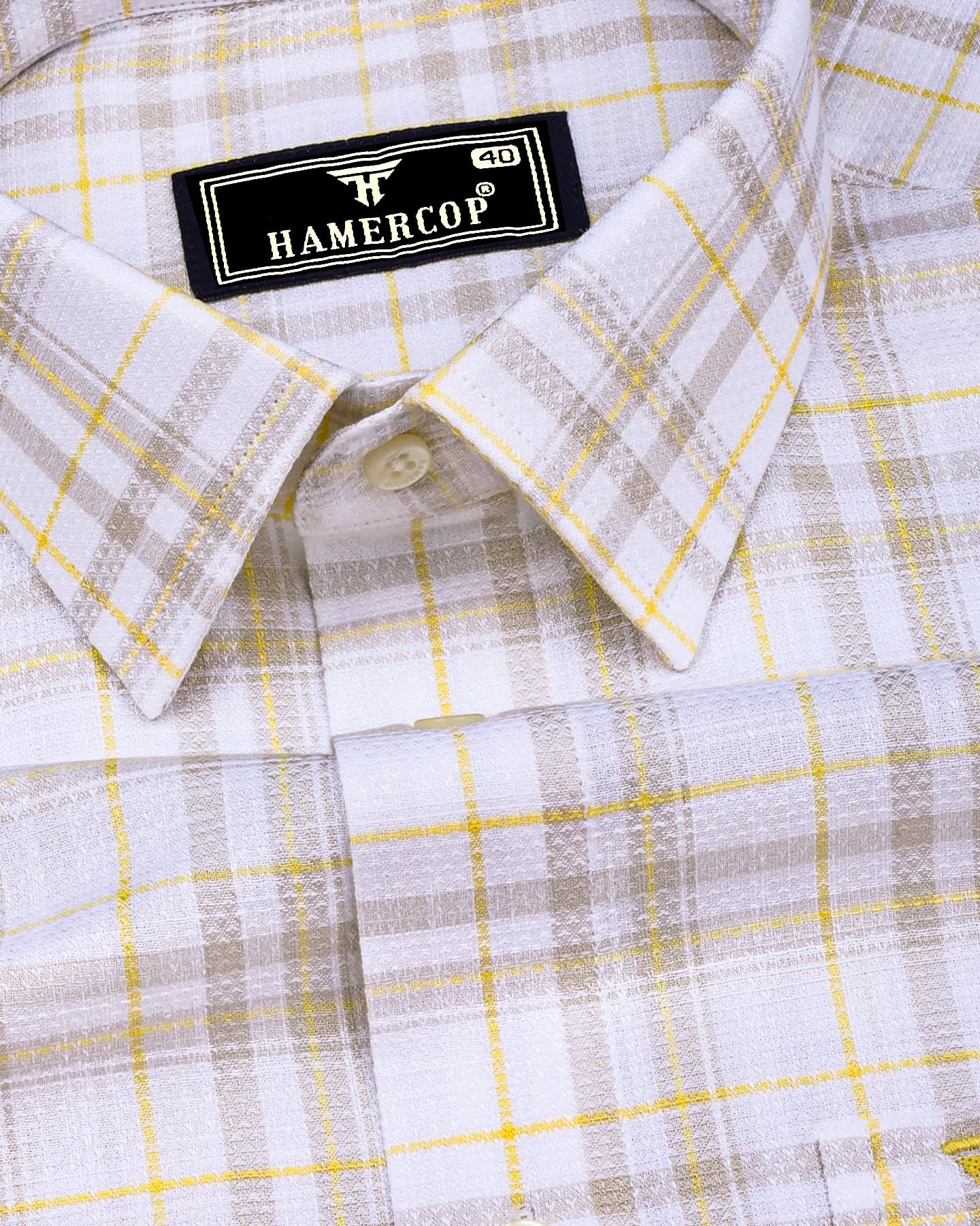 （ピスタチーニ様）CTC STORE DOBBY CHECK SHIRT White & Gray Dobby Check Cotton Shirt – Hamercop