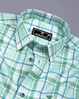 Cortazar Green With White Check Oxford Cotton Shirt