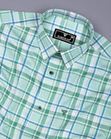Cortazar Green With White Check Oxford Cotton Shirt