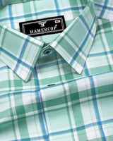 Cortazar Green With White Check Oxford Cotton Shirt